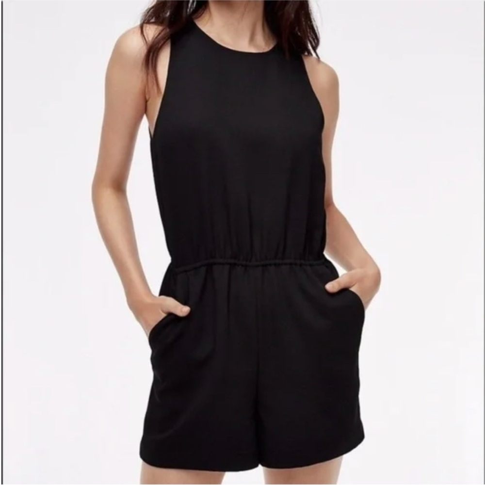 Wilfred By Aritzia Black Rive Crepe Romper